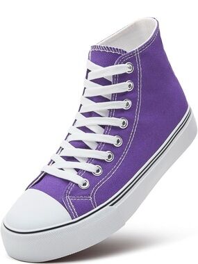 Women’s Purple High-Top Canvas Sneaker with White Trim